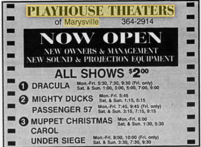 Village Green Theater (Playhouse Theaters) - JAN 1993 UNDER NEW OWNERS